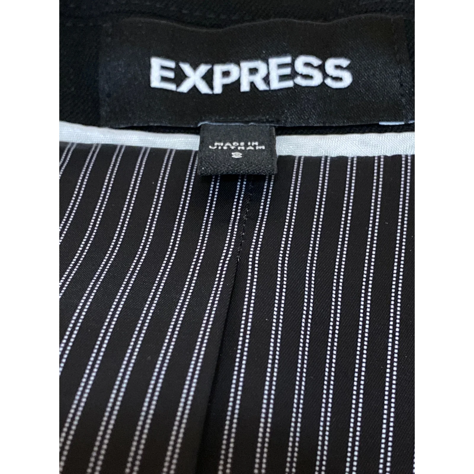 Express Women's Black Long Sleeve Notch Collar One Button Blazer Coat Jacket S - Image 3