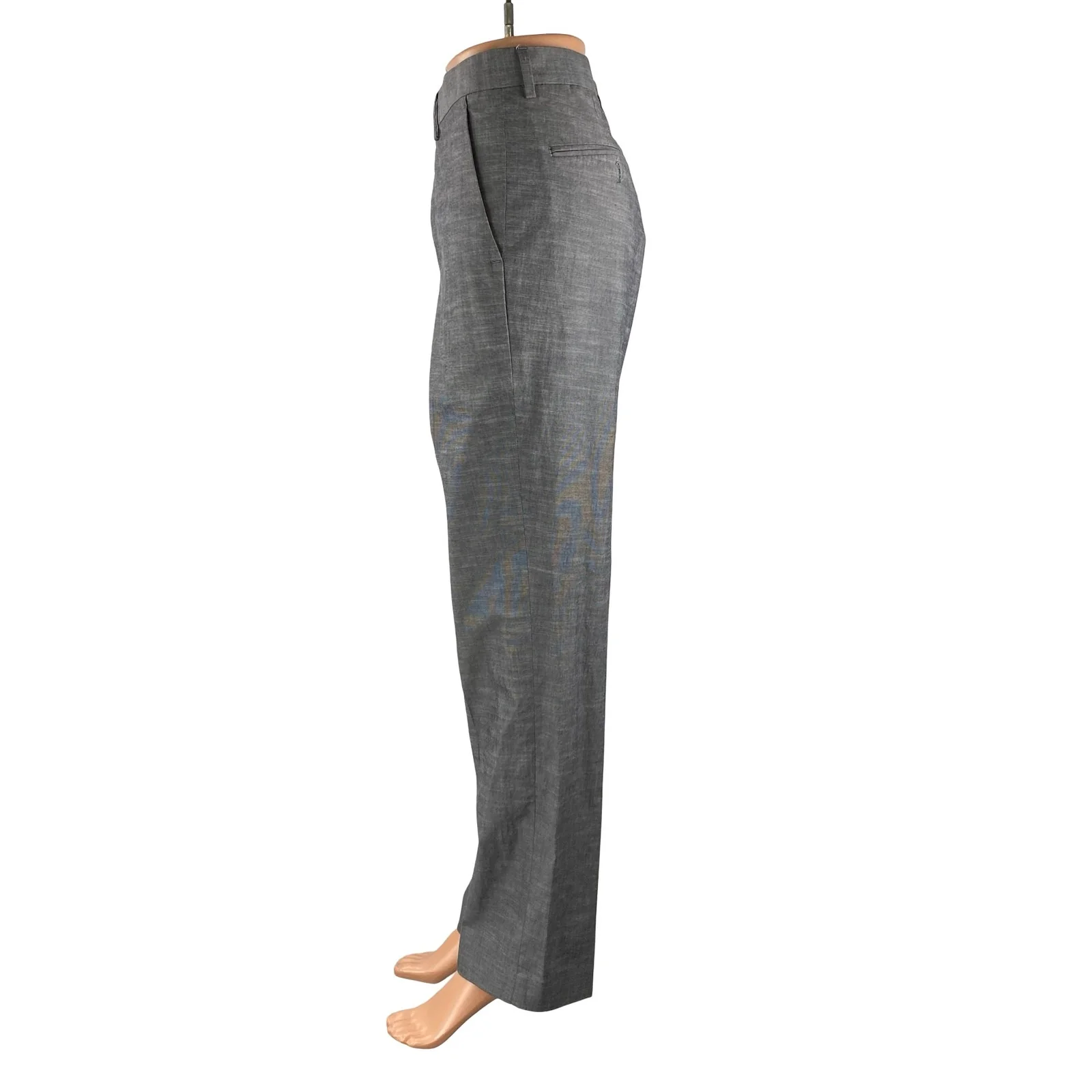 Express Women's Gray High Rise Straight Wide Leg Trousers Dress Pants Size 31X32 - Image 2