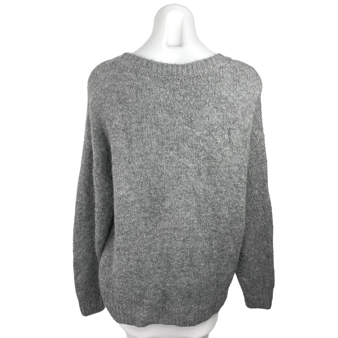 Express Women's Gray Pullover Long Sleeve Crew Neck Knitted Sweater Top Size S - Image 2