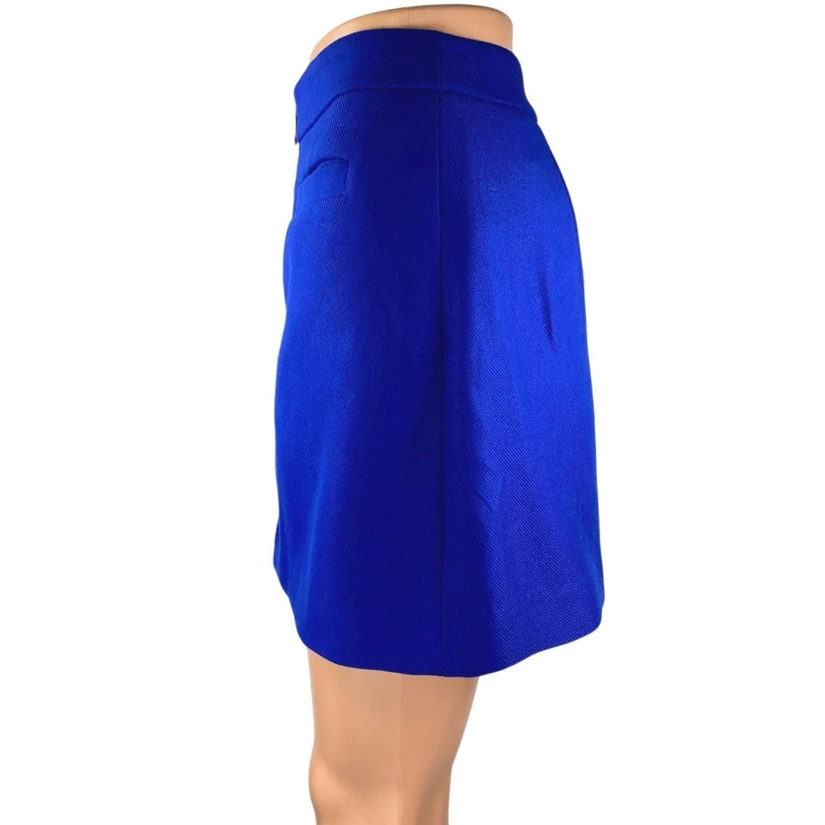 Express Women's Royal Blue Zip Up High Waist Pockets Mini A-Line Skirt Size 2 - Image 2