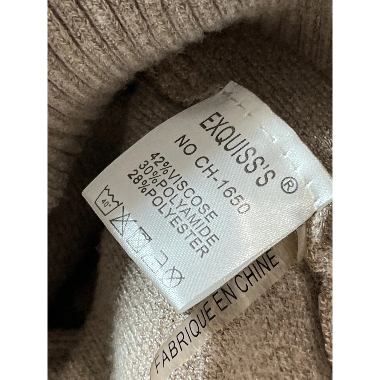 Exquiss's Women's Beige Collared Long Sleeve Half Zip Sweater Sweatshirt Top OS - Image 6