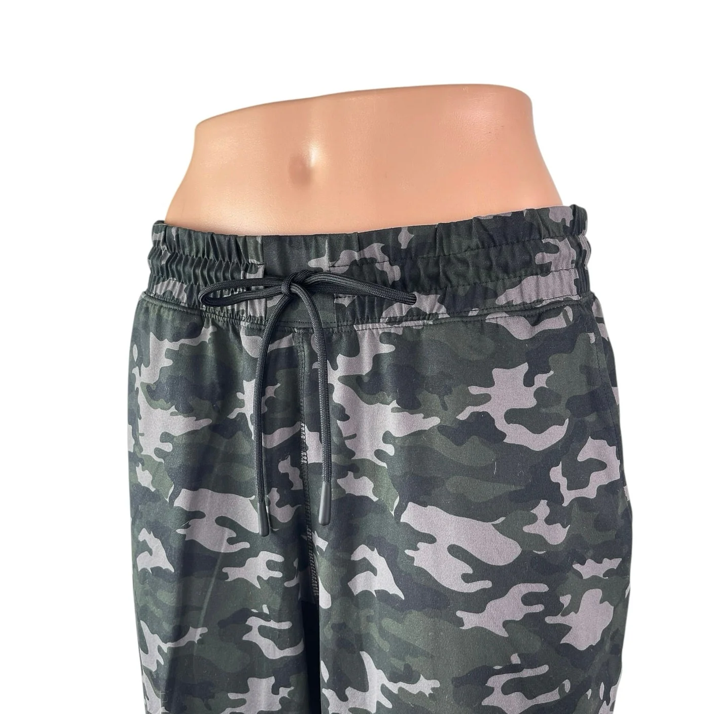 Fabletics Green Camo Camouflage High Waist Drawstring Trousers Joggers Pants L - Image 2
