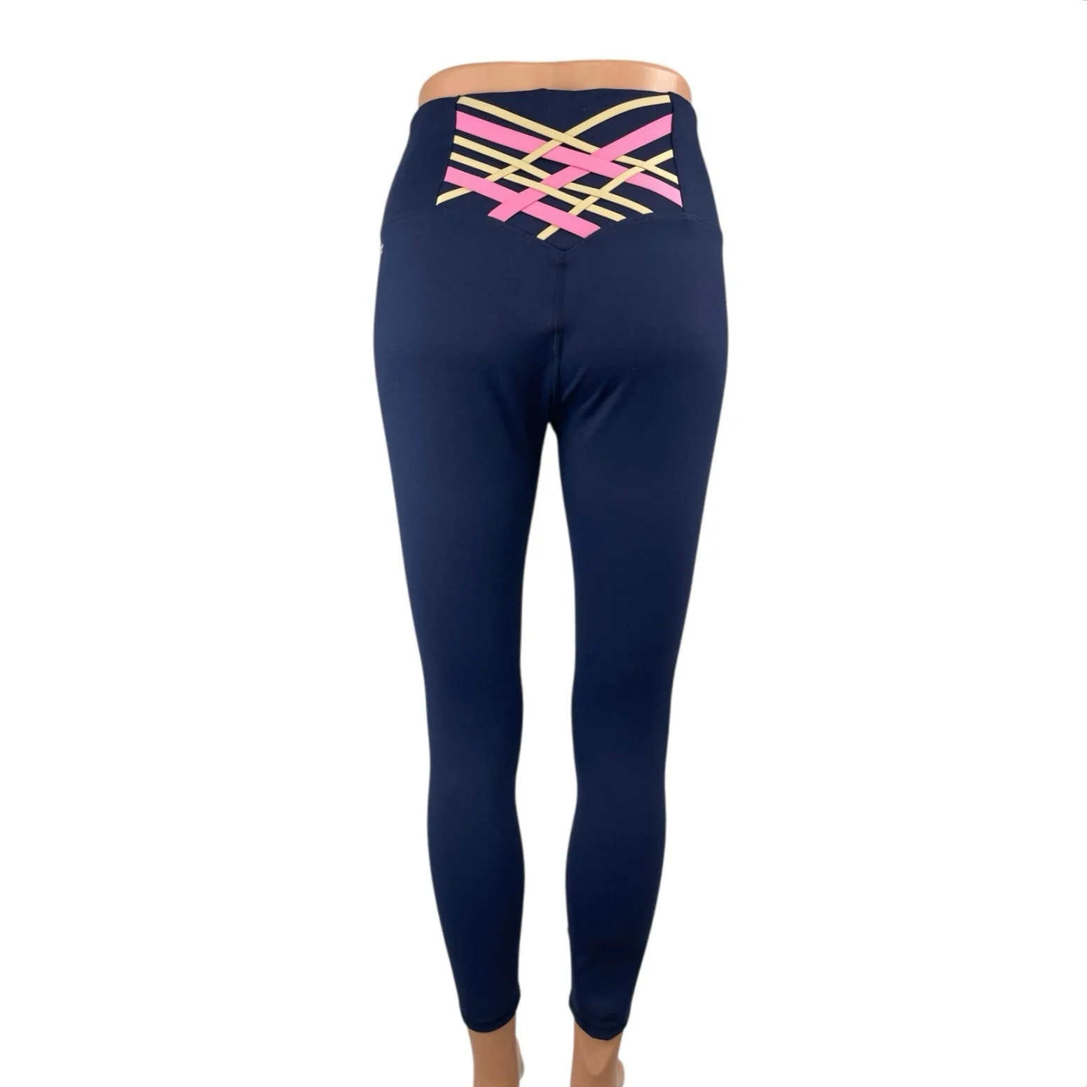 Fabletics PowerHold Women's Blue Mid Rise Skinny Yoga Athletic Leggings Pants M - Image 2