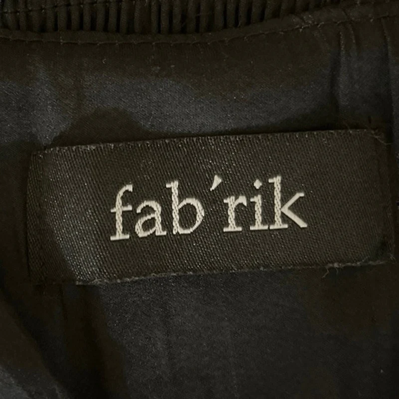 Fab'rik Black Sleeveless V-neck Faux Wrap Smocked Elastic Waist A-Line Dress L - Image 3