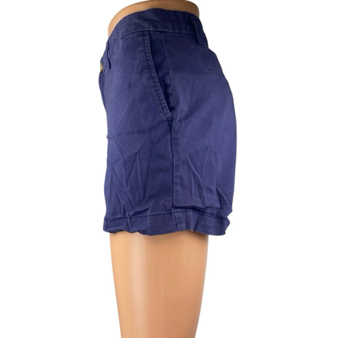 Faded Glory Women's Purple Blue High Waist Pockets Casual Mini Chino Shorts Sz 6 - Image 2