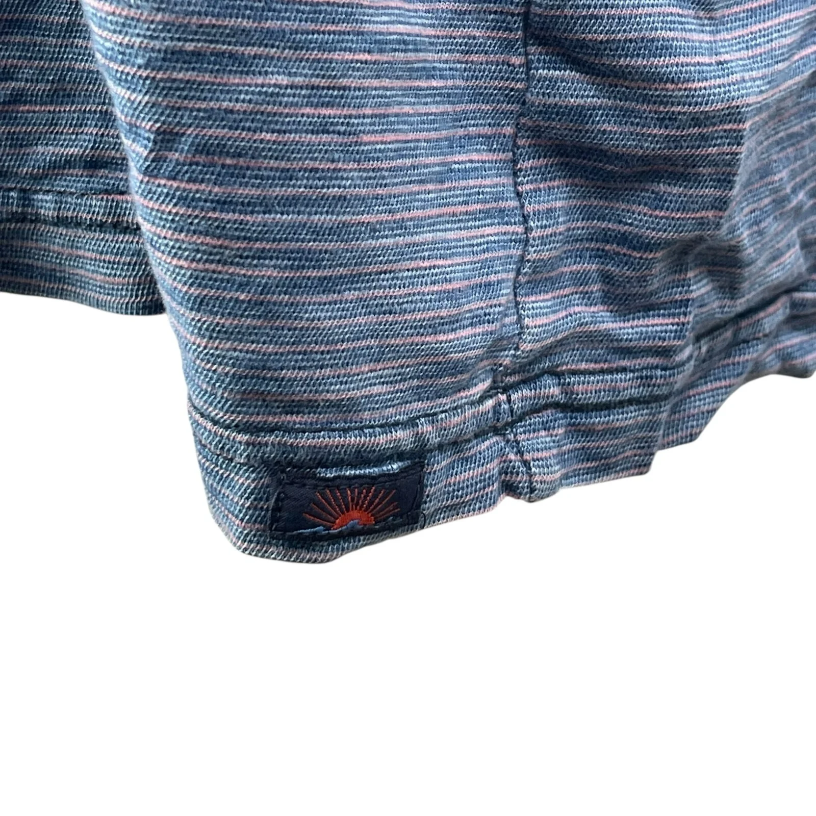 Faherty Men's Blue Striped Short Sleeve Crew Neck Pocket T Shirt Tee Top Size XL - Image 4