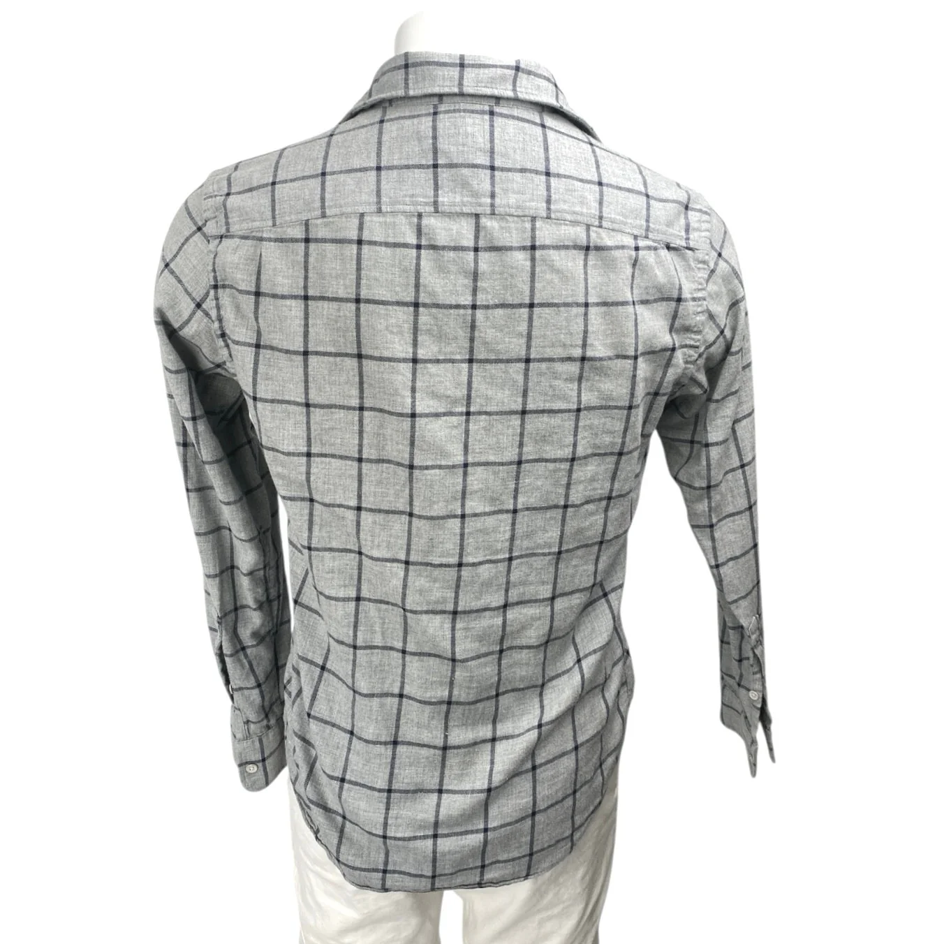 Faherty Mens Gray Plaid Checkered Flannel Long Sleeve Button Down Shirt Top XS - Image 2
