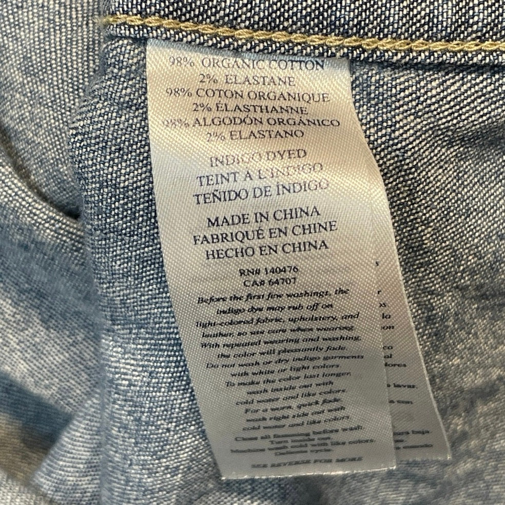 Faherty Women's Blue Long Sleeve Pocket Button Down Denim Jean Shirt Top Size S - Image 5