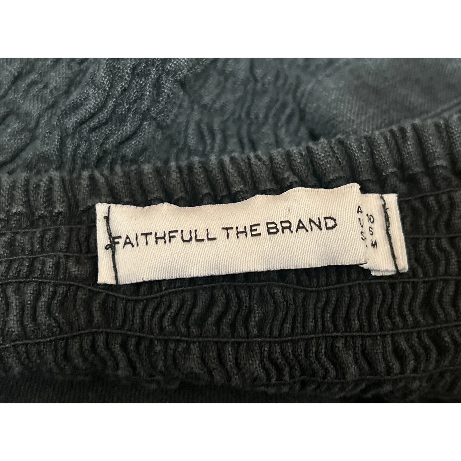 Faithfull The Brand Black Linen Sleeveless Button Front Wide Leg Crop Jumpsuit M - Image 4