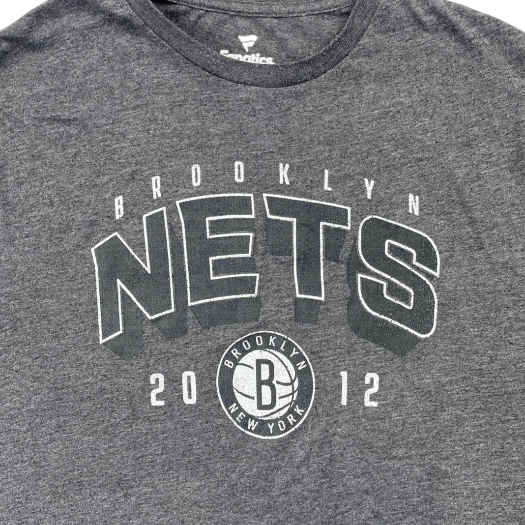 Fanatics Brooklyn Nets NBA Men's Gray Backboard Tri-Blend Tee T-Shirt Top Size L - Image 3