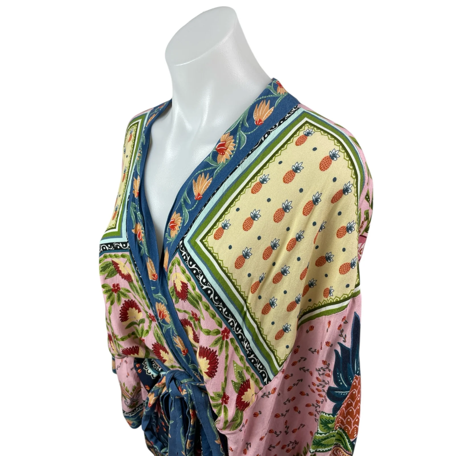 Farm Rio Kimono Sonho Belo Farm Fruits Paisley Tie Waist Blouse Top One Size - Image 2