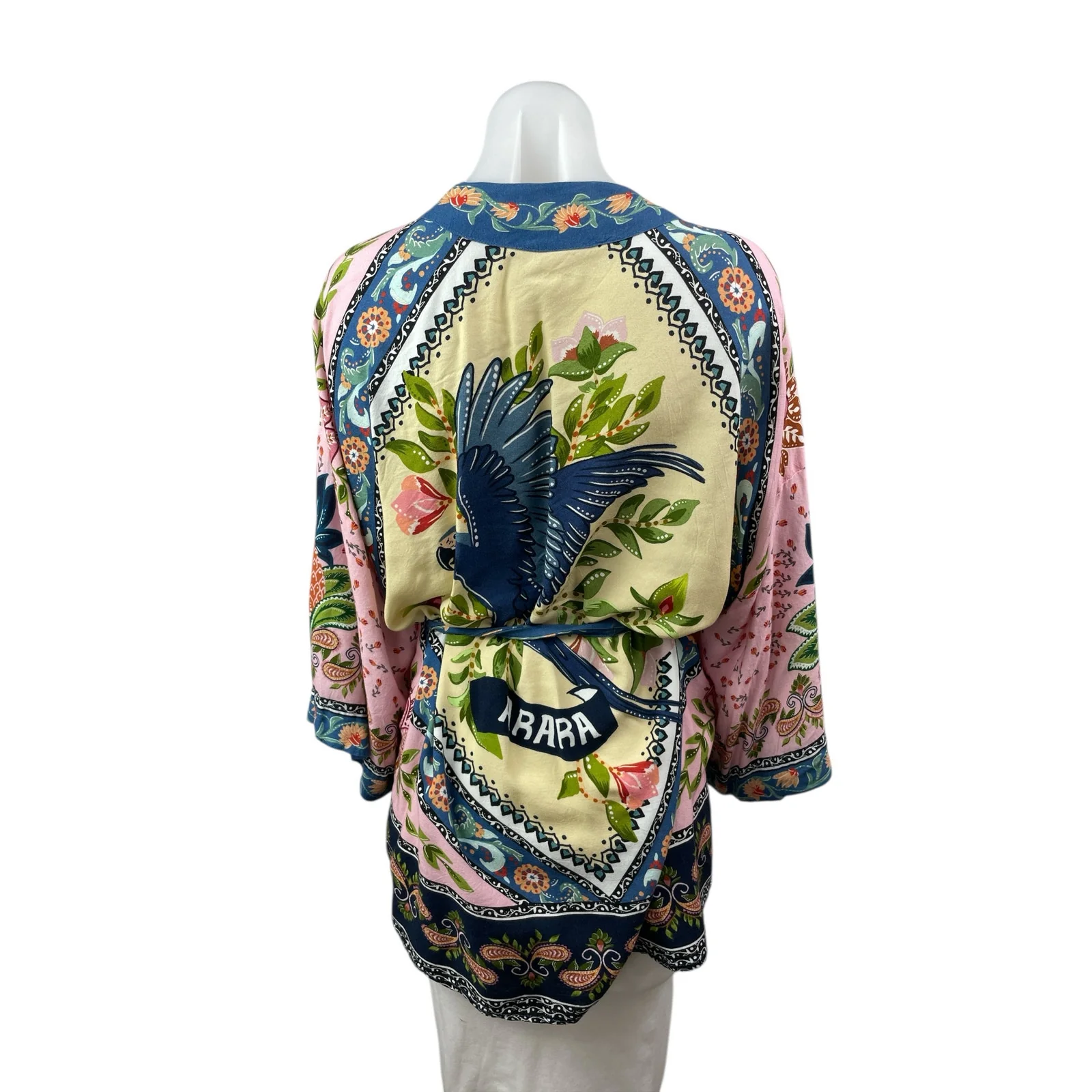 Farm Rio Kimono Sonho Belo Farm Fruits Paisley Tie Waist Blouse Top One Size - Image 4