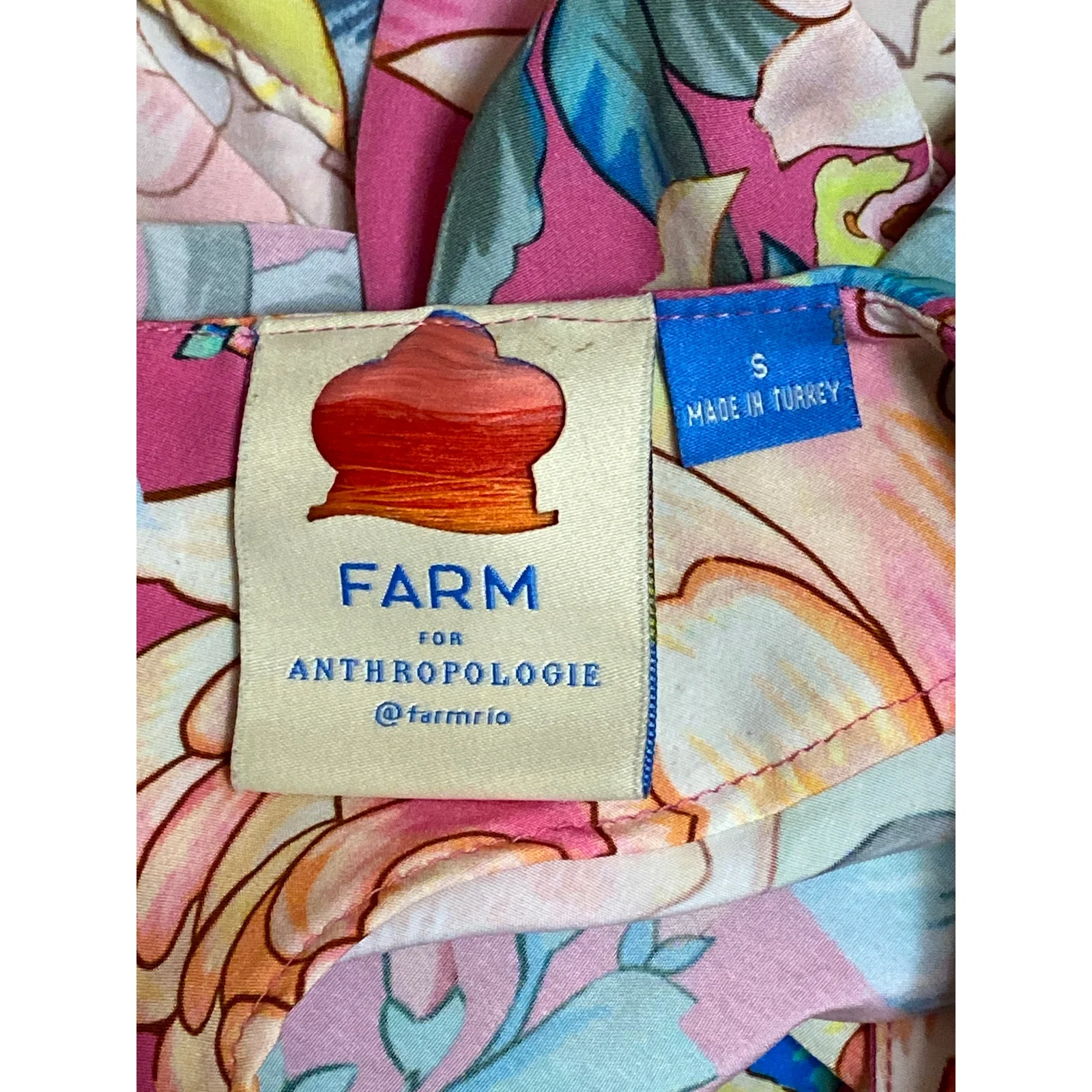 Farm Rio x Anthropologie Eulalie Pink Floral Tie Waist Wide Leg Jumpsuit Size S - Image 5