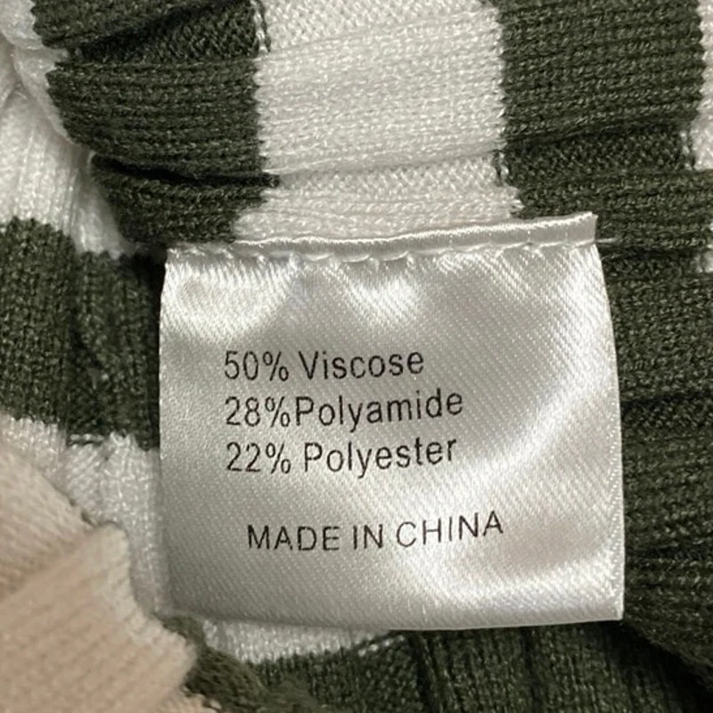 Fashion Green White Striped Knit Sleeveless Midi Bodycon Sweater Tank Dress XS - Image 5