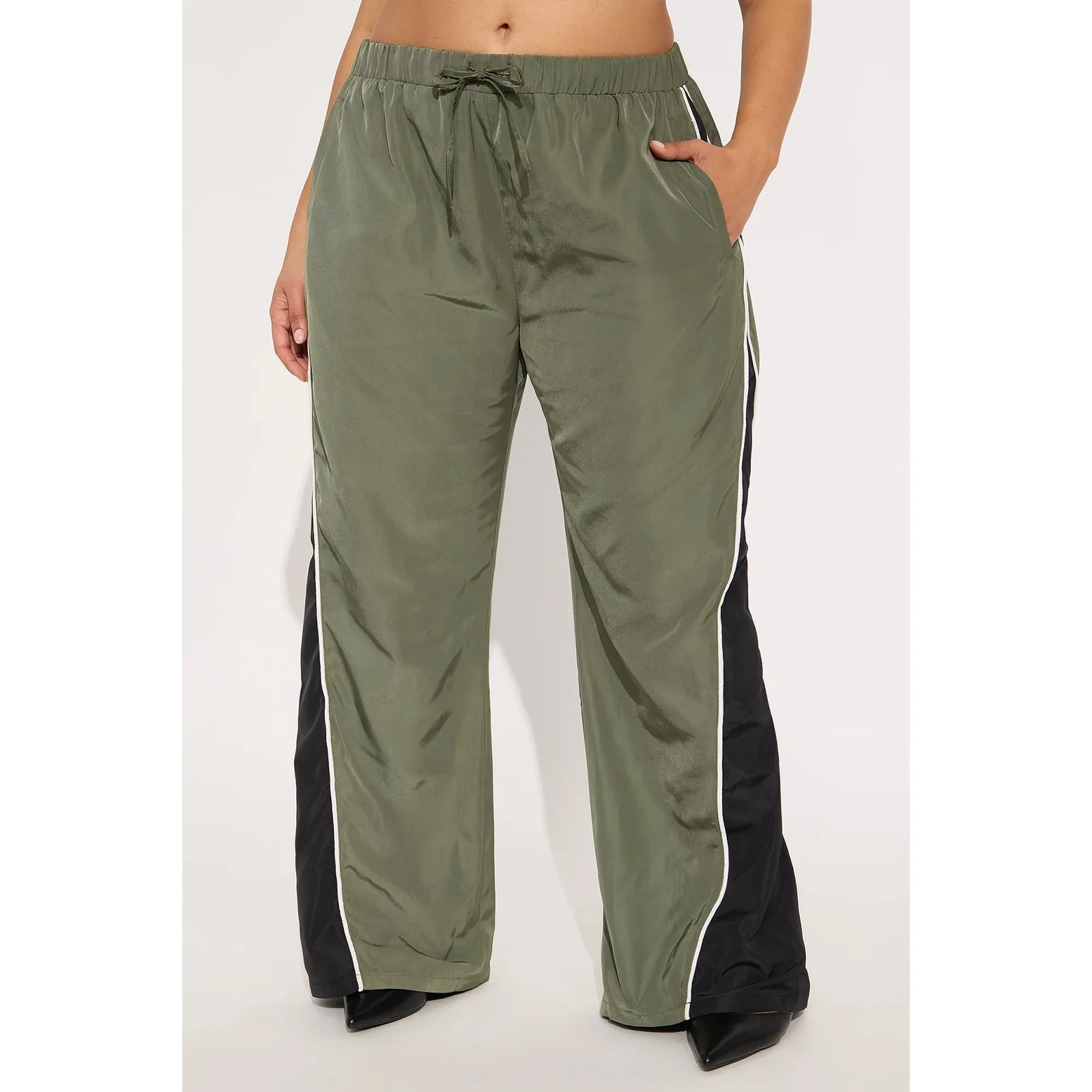 Fashion Nova Rebecca Green Colorblock Baggy Trousers Windbreaker Track Pants S - Image 6