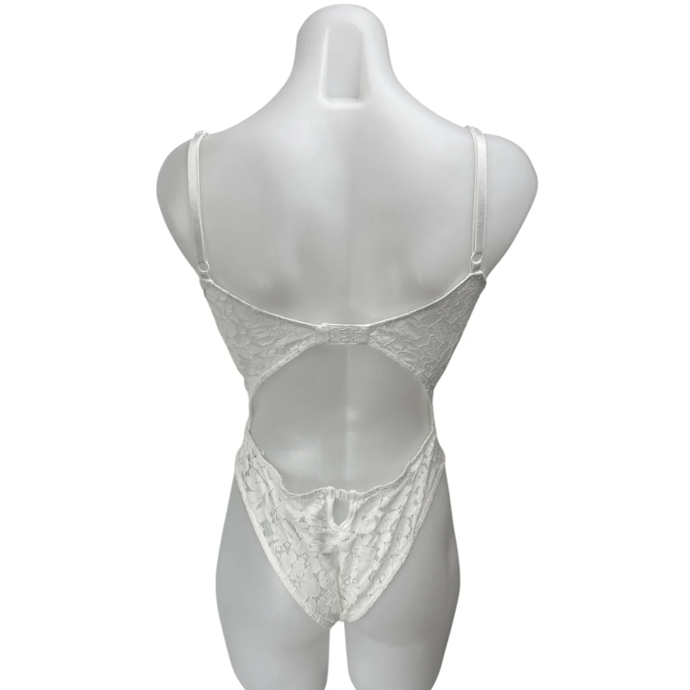 Fashion Nova White Floral Lace Sleeveless Corset Bustier Teddy Bodysuit Top XS - Image 2