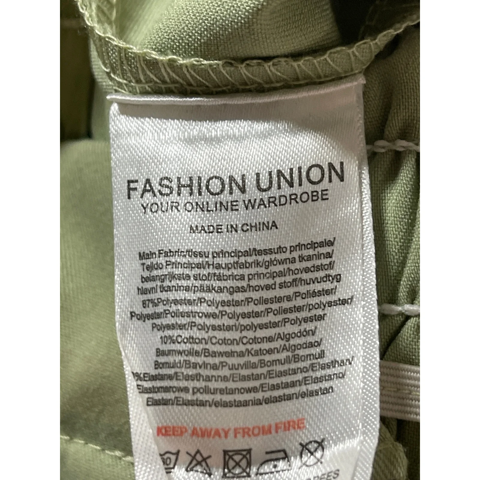 Fashion Union Green Sleeveless Tie Strap Smocked Wide Leg Romper Jumpsuit Size 6 - Image 5