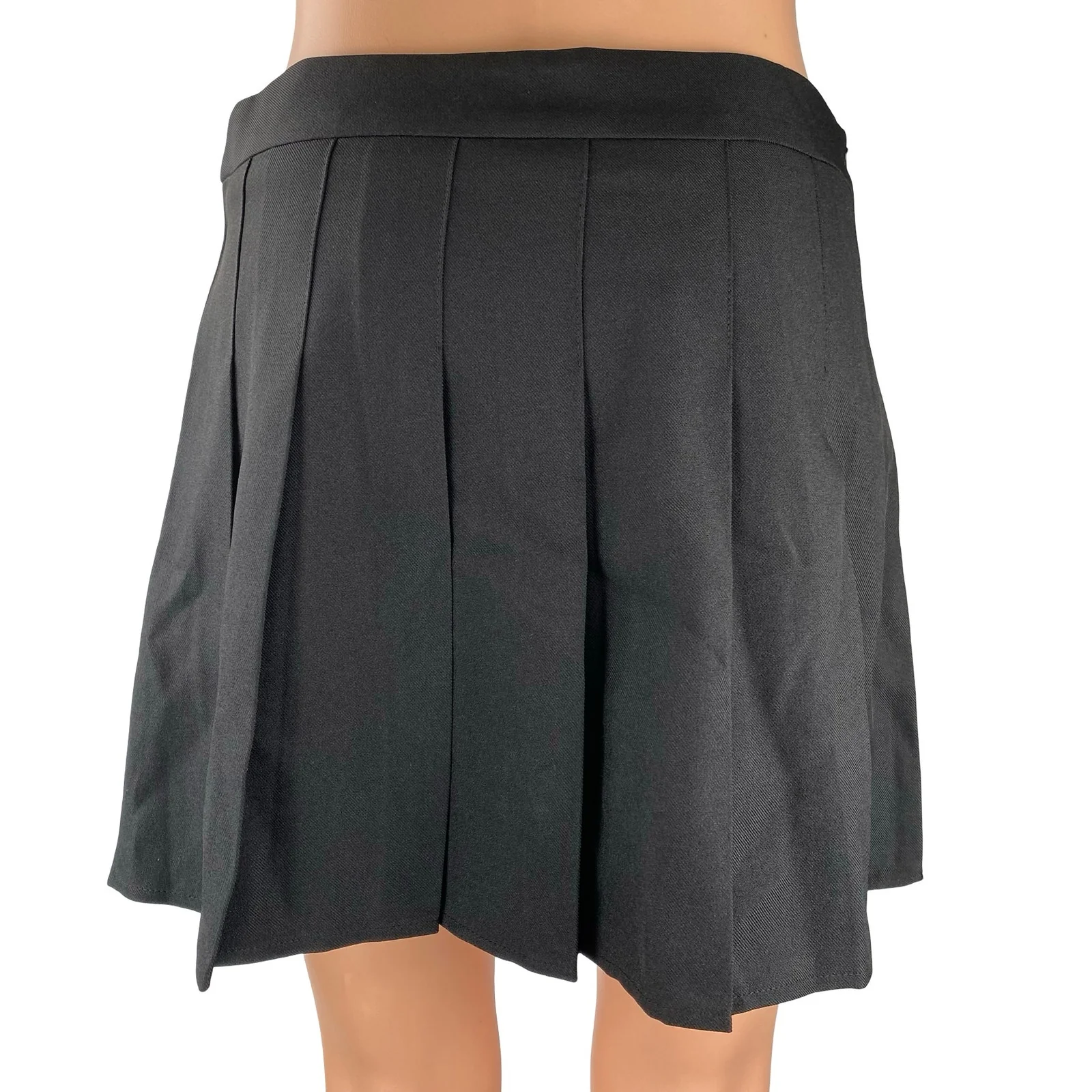 Fashion Women's Black High Waist Pleated Tennis Casual Mini A Line Skirt Size L - Image 4