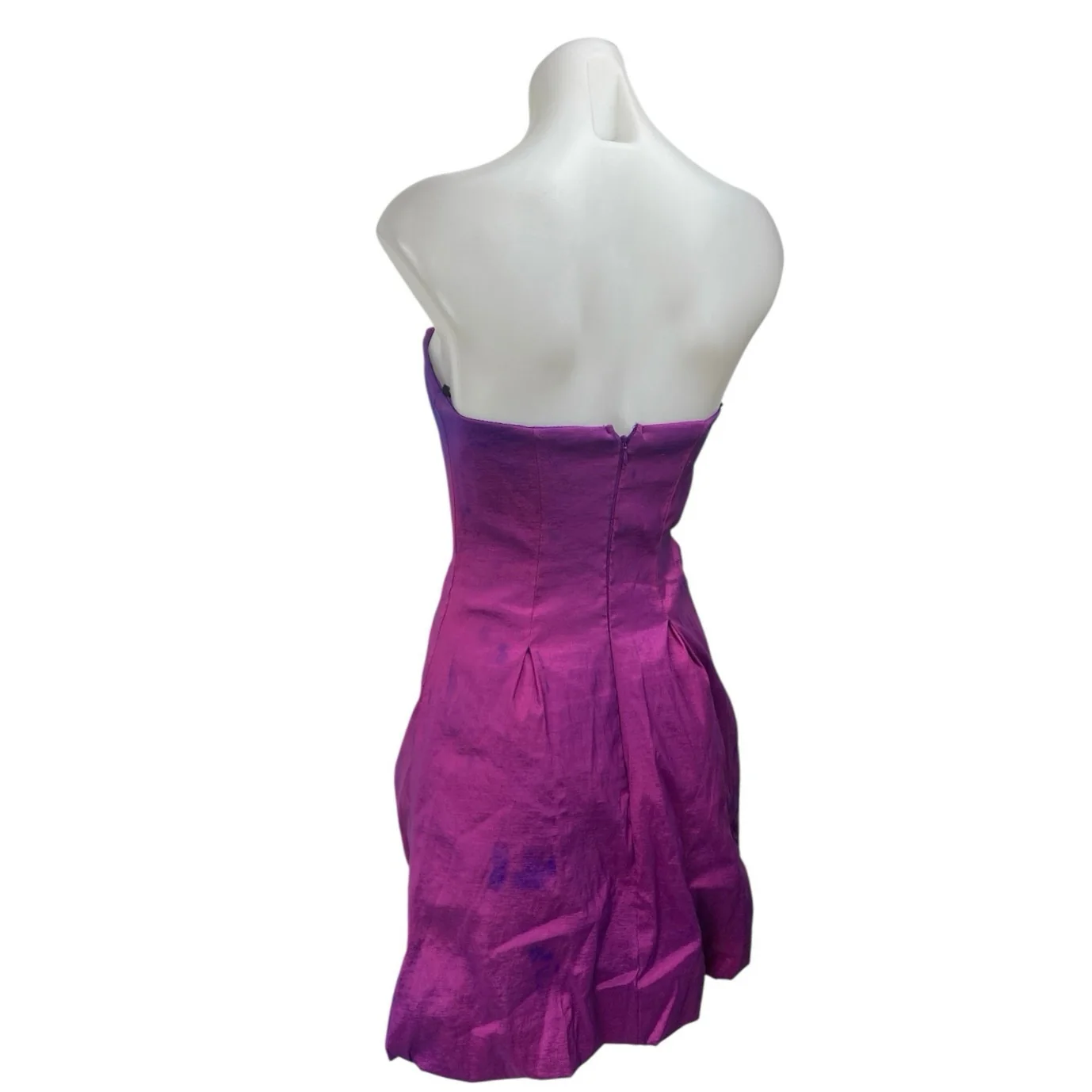 Fiesta Purple Rosette Sleeveless Strapless Mini A-Line Tank Tube Dress Size S - Image 2