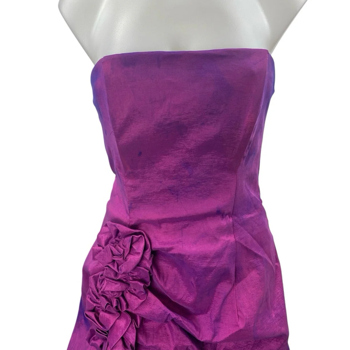 Fiesta Purple Rosette Sleeveless Strapless Mini A-Line Tank Tube Dress Size S - Image 3