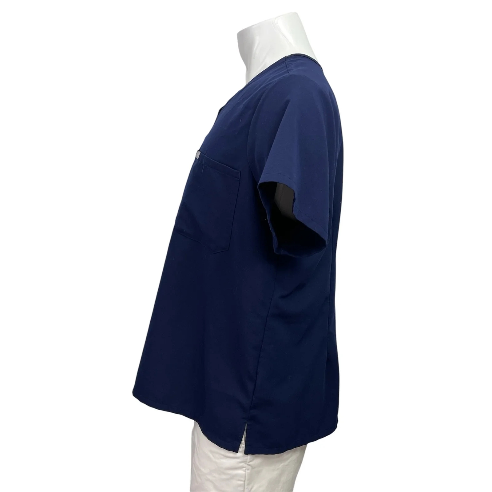 Figs Men's Navy Blue Short Sleeve V Neck Pocket Medical Nurse Scrub Top Size XL - Image 2