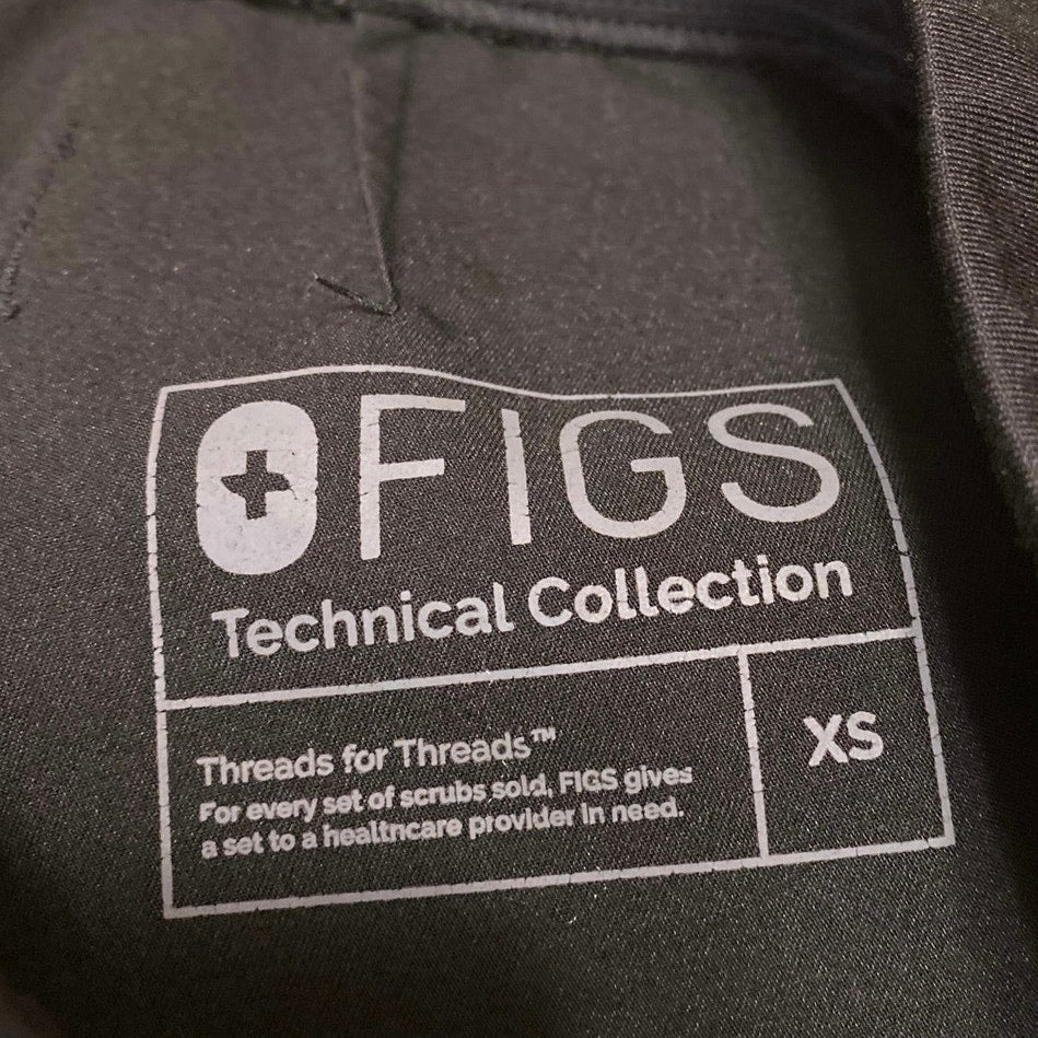 Figs Women's Black Drawstring Mid Rise Tapered Medical Nurse Scrub Pants Size XS - Image 5