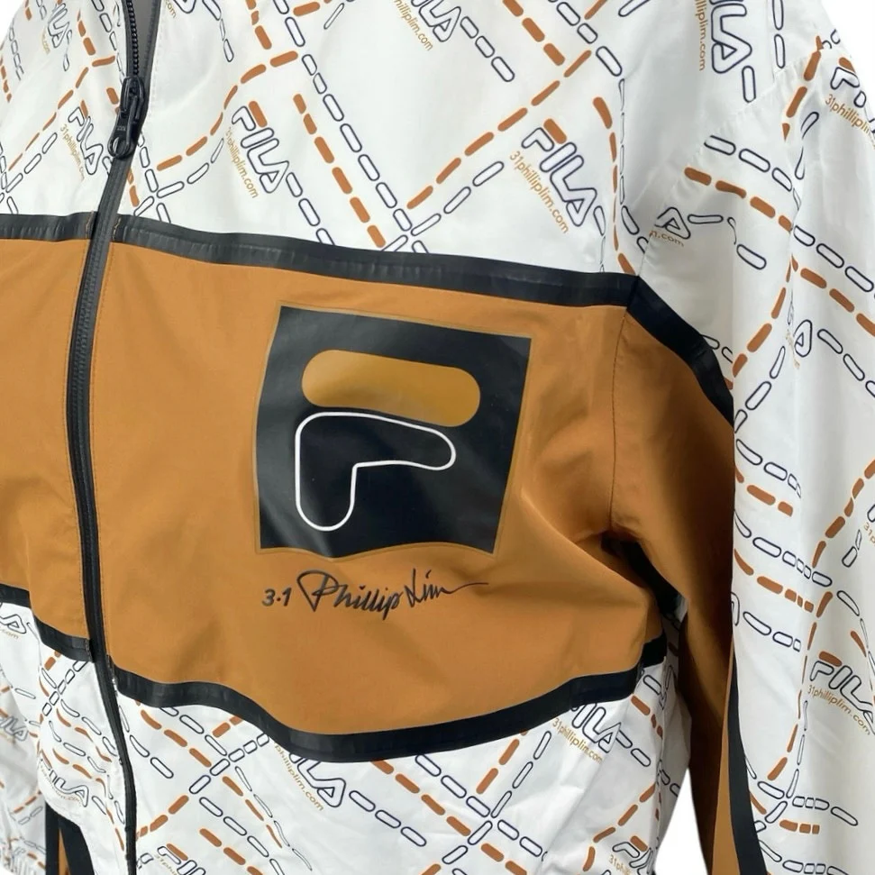 FILA X 3.1 Phillip Lim Womens Multicolor Zip Up Long Sleeve Logo Bomber Jacket L - Image 4
