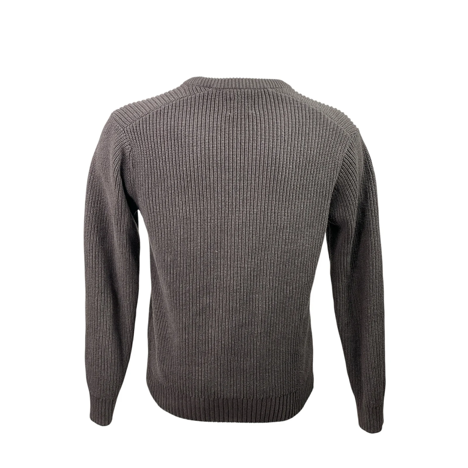 Flint and Tinder Mens Brown Ribbed Knit Long Sleeve Crew Neck Sweater Top Size S - Image 3