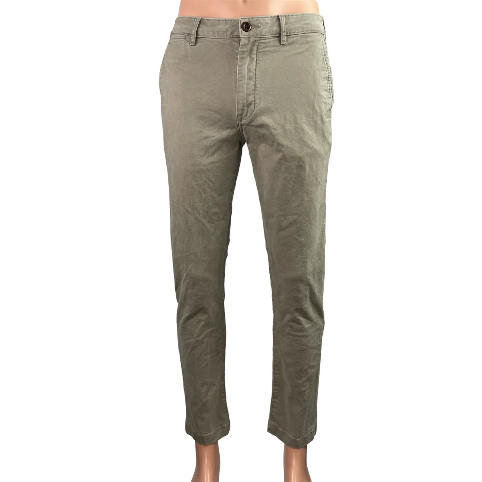 Flint and Tinder Men's Gray Slim Fit Straight Leg Chino Khaki Trousers Pants 30