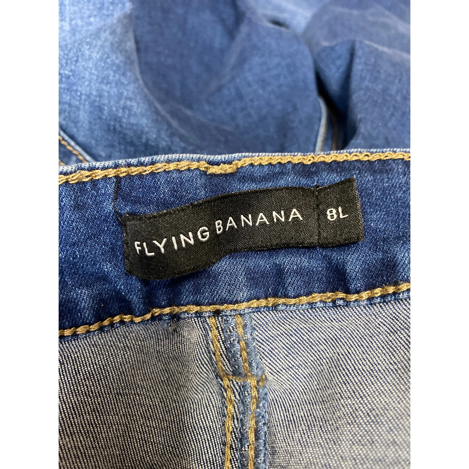 Flying Banana Blue High Waisted Bell Bottom Flared Bootcut Denim Jeans Size 8 - Image 4