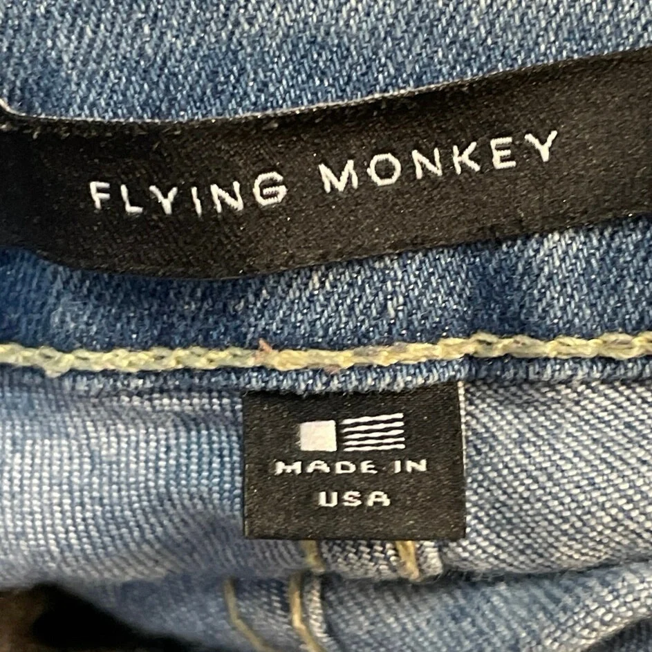 Flying Monkey Women's Blue High Waisted Distressed Skinny Denim Jeans Size 29 - Image 4