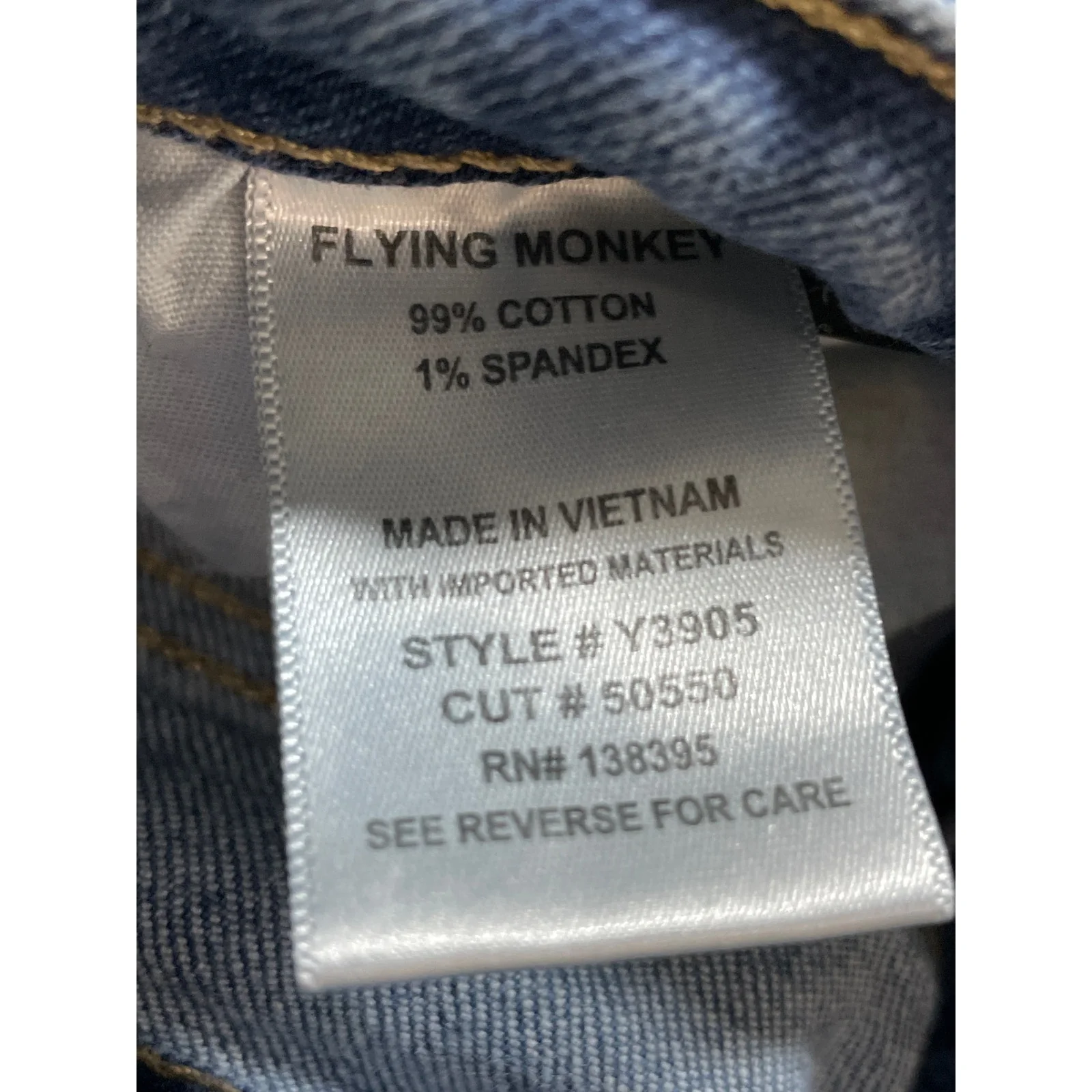 Flying Tomato Women's Blue Distressed High Rise Straight Leg Denim jeans Size 27 - Image 6
