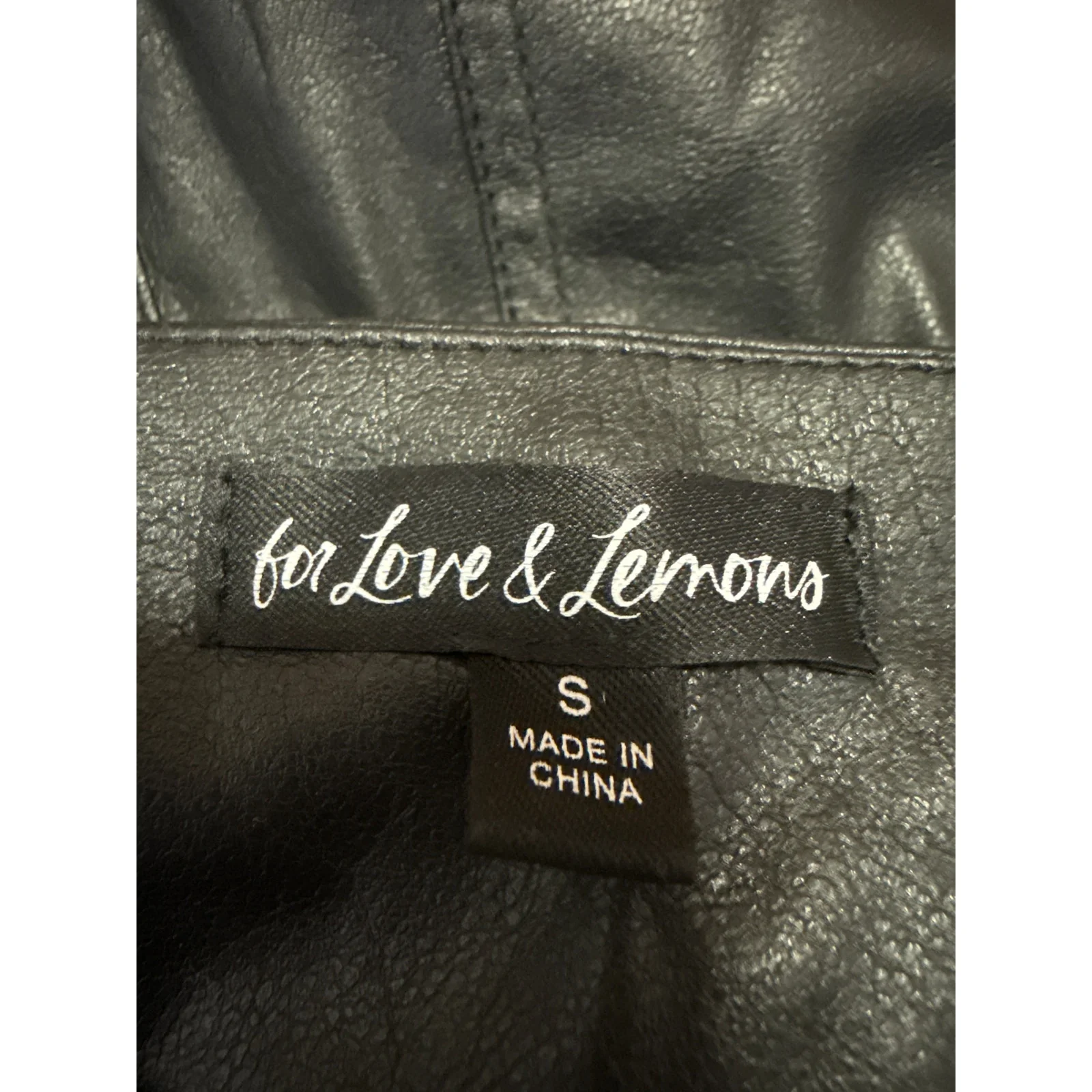 For Love & Lemons Dillon Black Faux Leather Belted Trousers Paperbag Pants Sz S - Image 4