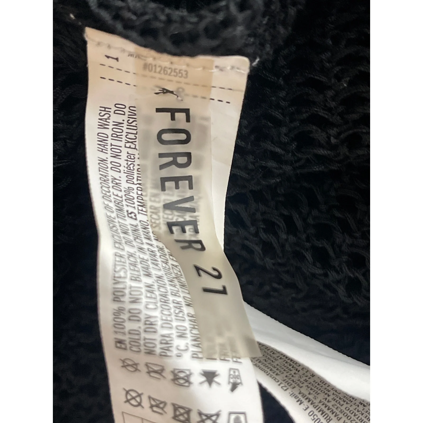 Forever 21 Black Mesh Sheet Long Sleeve Deep V Neck Tie Waist Cover Up Dress S - Image 5