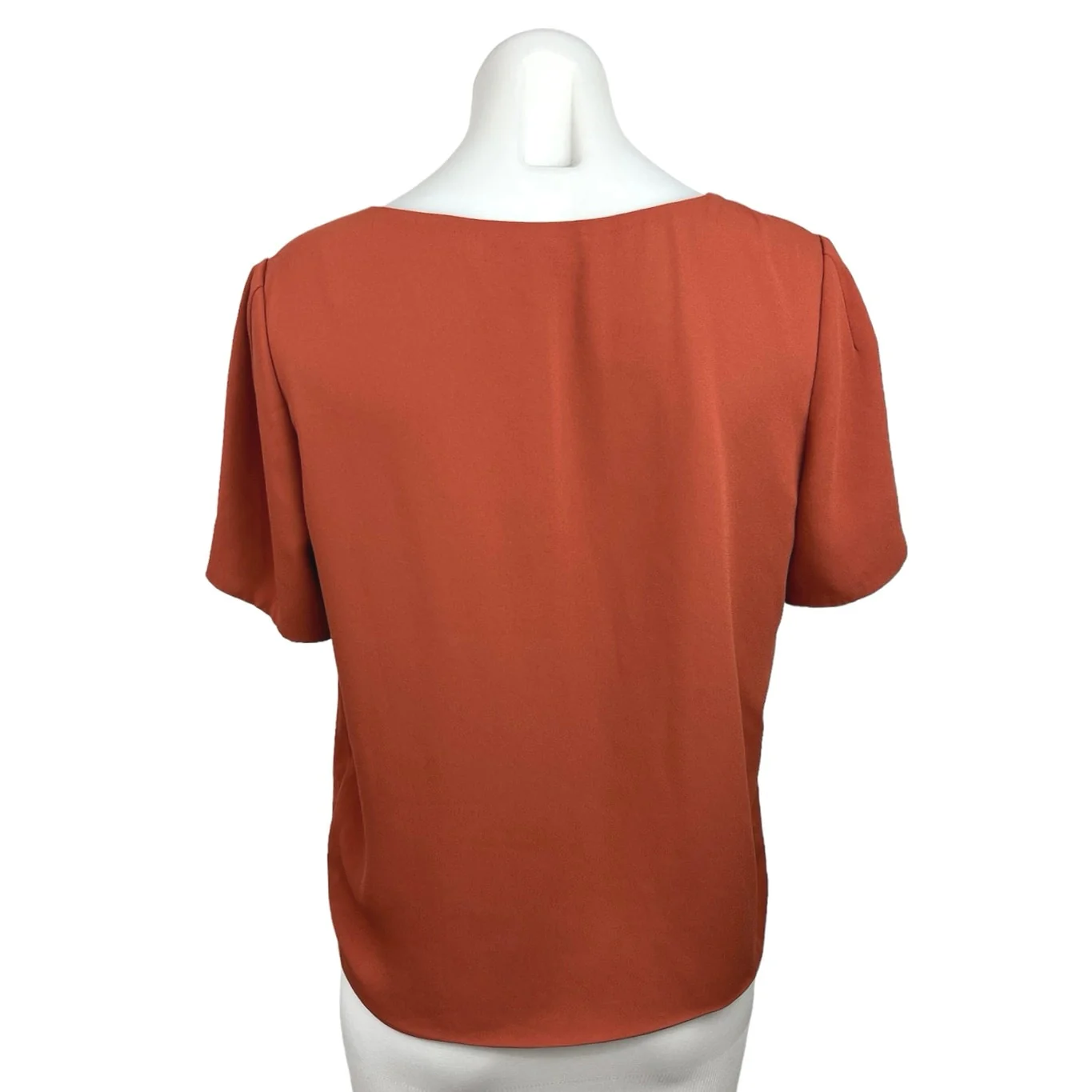 Forever 21 Contemporary Orange V Neck Short Sleeve Basic Tee T Shirt Top Size M - Image 2
