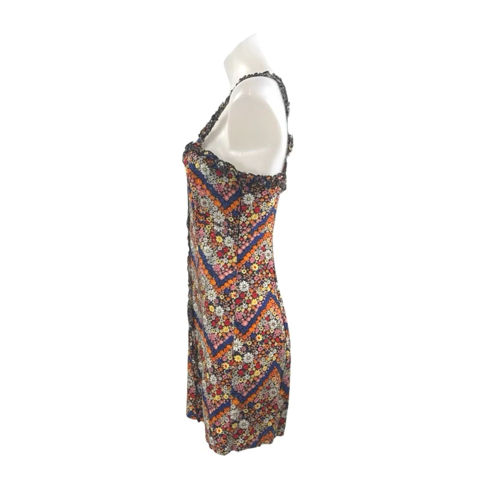 Forever 21 Floral Sleeveless Mini Cami Tank Slip A-Line Bodycon Sheath Dress S - Image 2