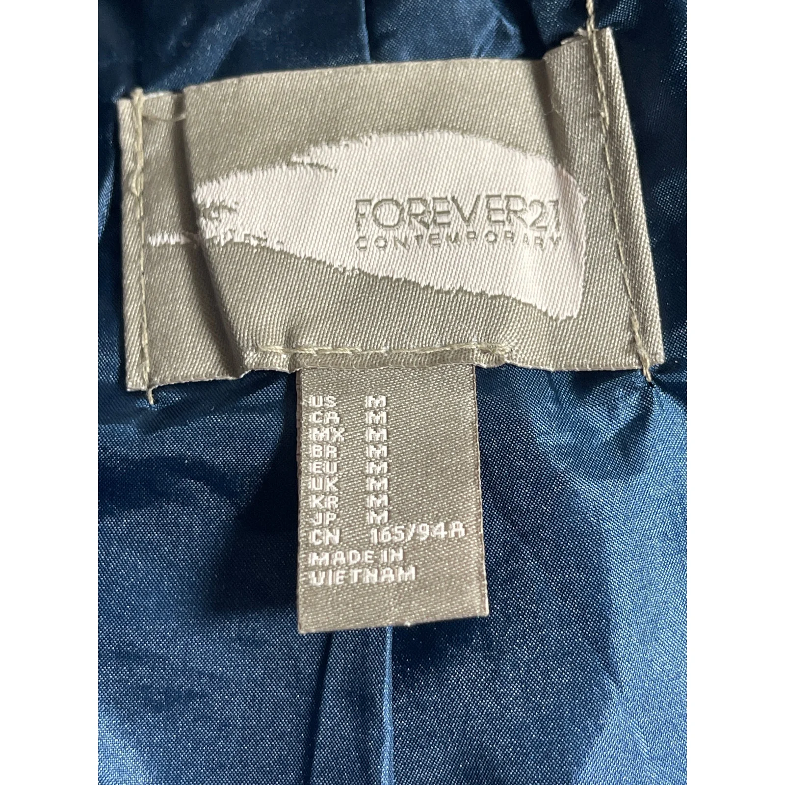 Forever 21 Women's Blue Shawl Collar Open Long Sleeve Blazer Coat Jacket Size M - Image 3