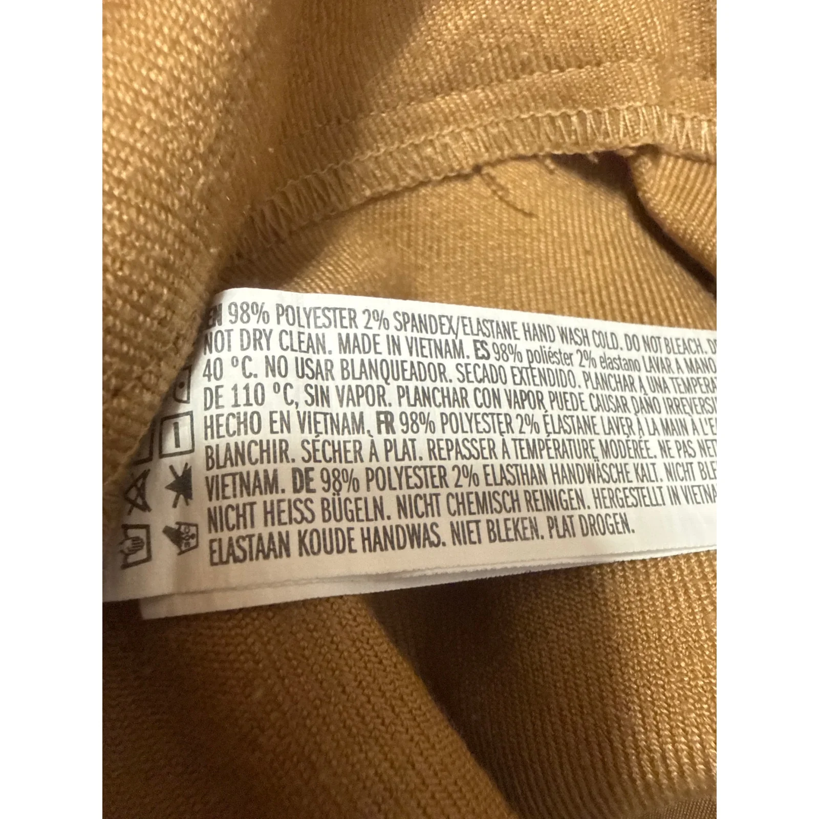 Forever 21 Women's Tan High Rise Pleated Straight Leg Trousers Pants Size S - Image 5