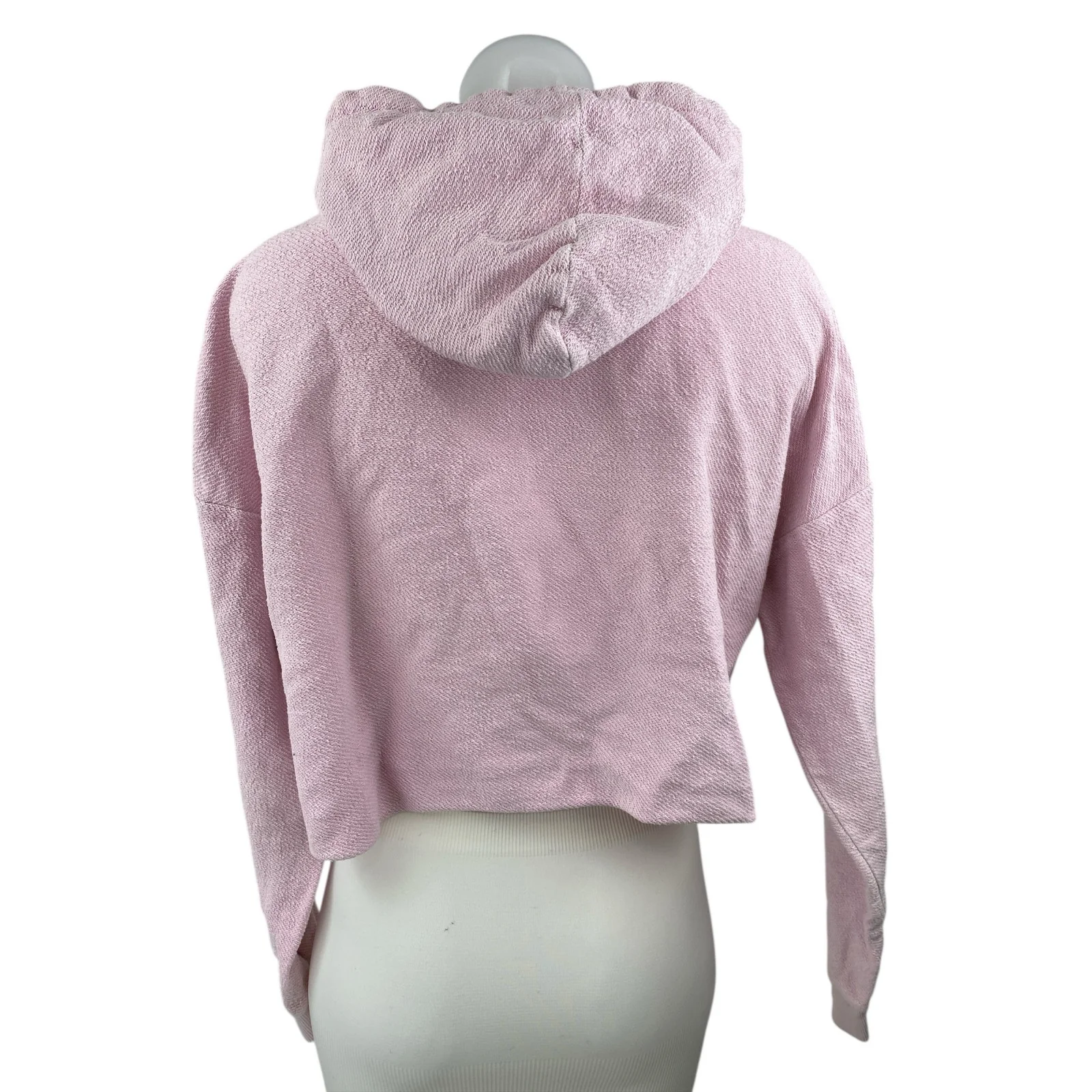 Forever 21 x Barbie Pink Hooded Hoodie Long Sleeve Crop Sweater Sweatshirt Top S - Image 2