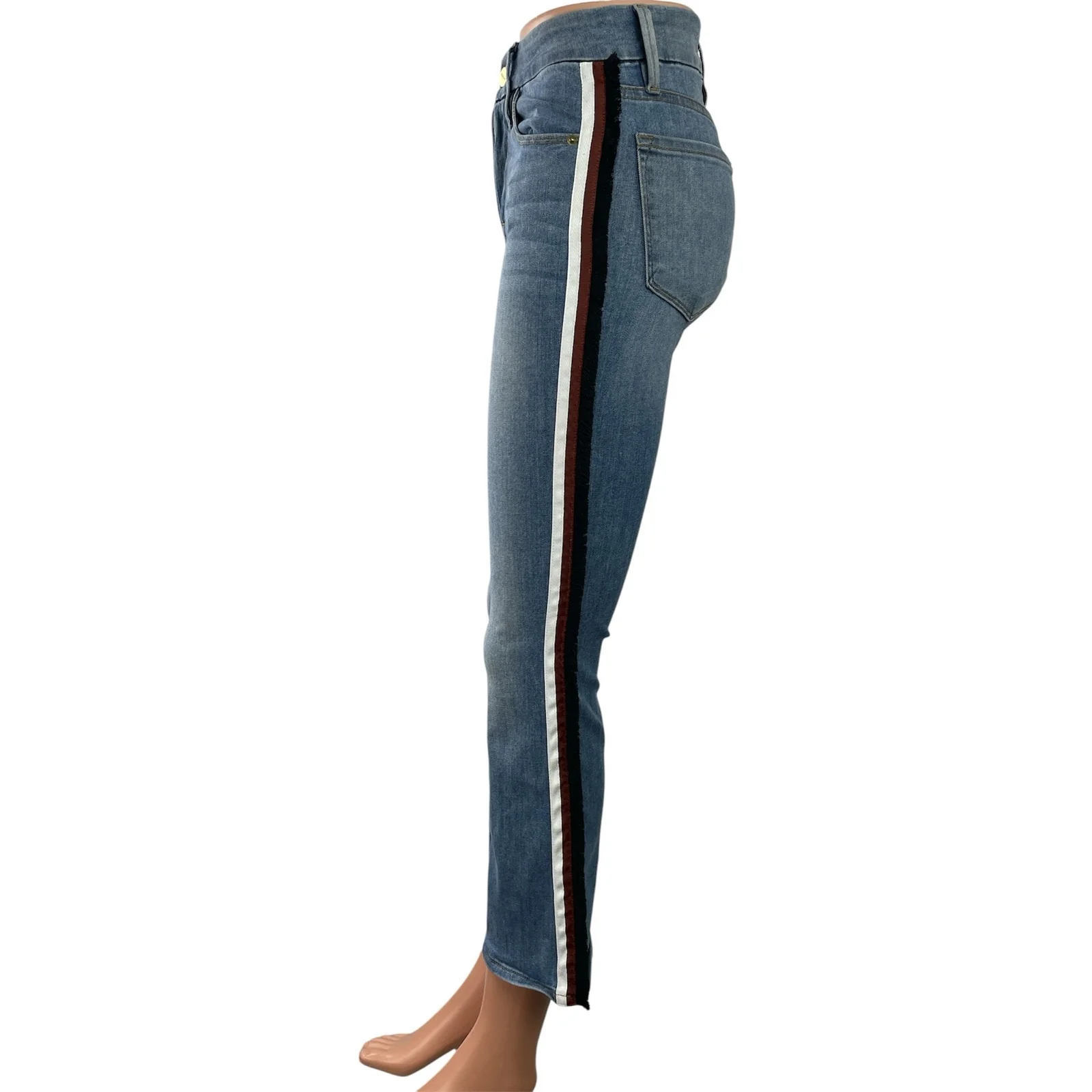 Frame Denim Women's Blue High Waisted Flared Bootcut Crop Denim Jeans Pants 25 - Image 2