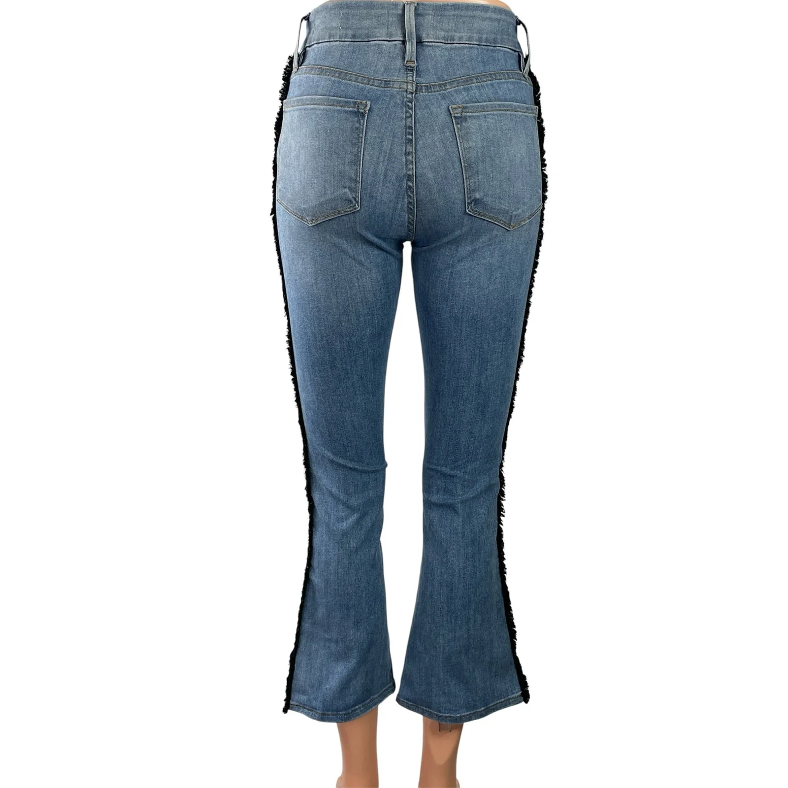 Frame Denim Women's Blue High Waisted Flared Bootcut Crop Denim Jeans Pants 25 - Image 3