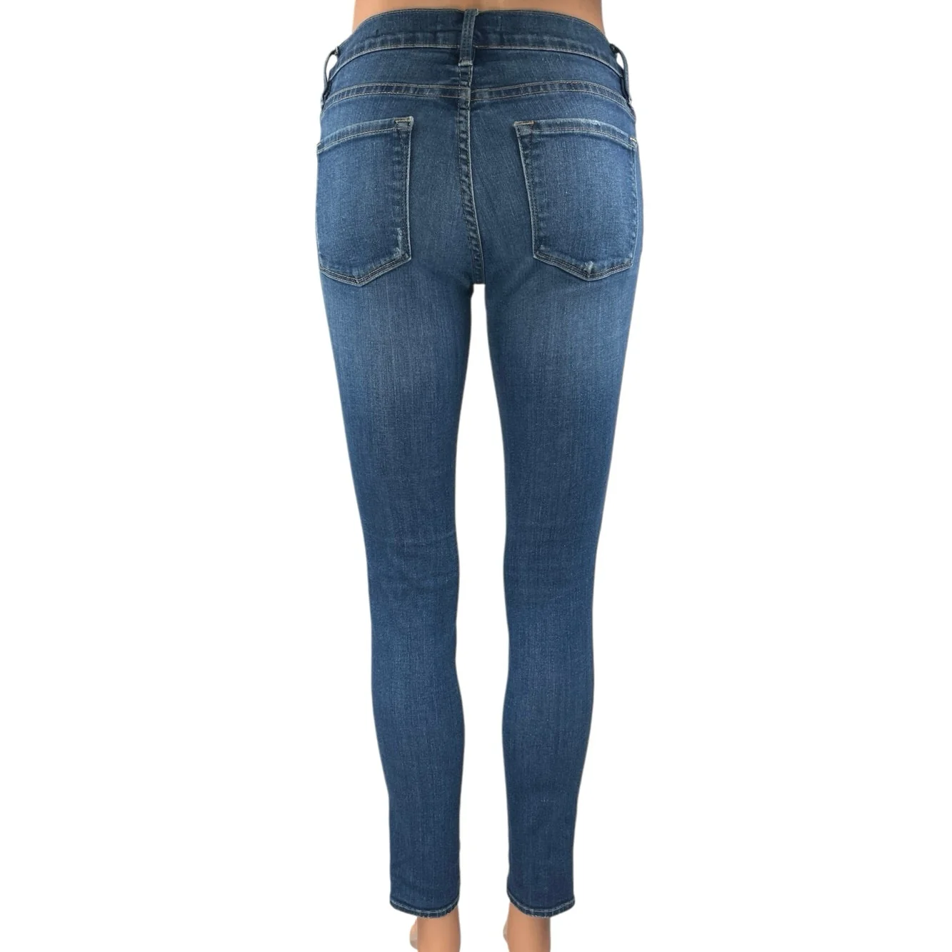 Frame Le Skinny De Jeanne Women's Blue Distressed Low Rise Denim Jeans Size 26 - Image 3