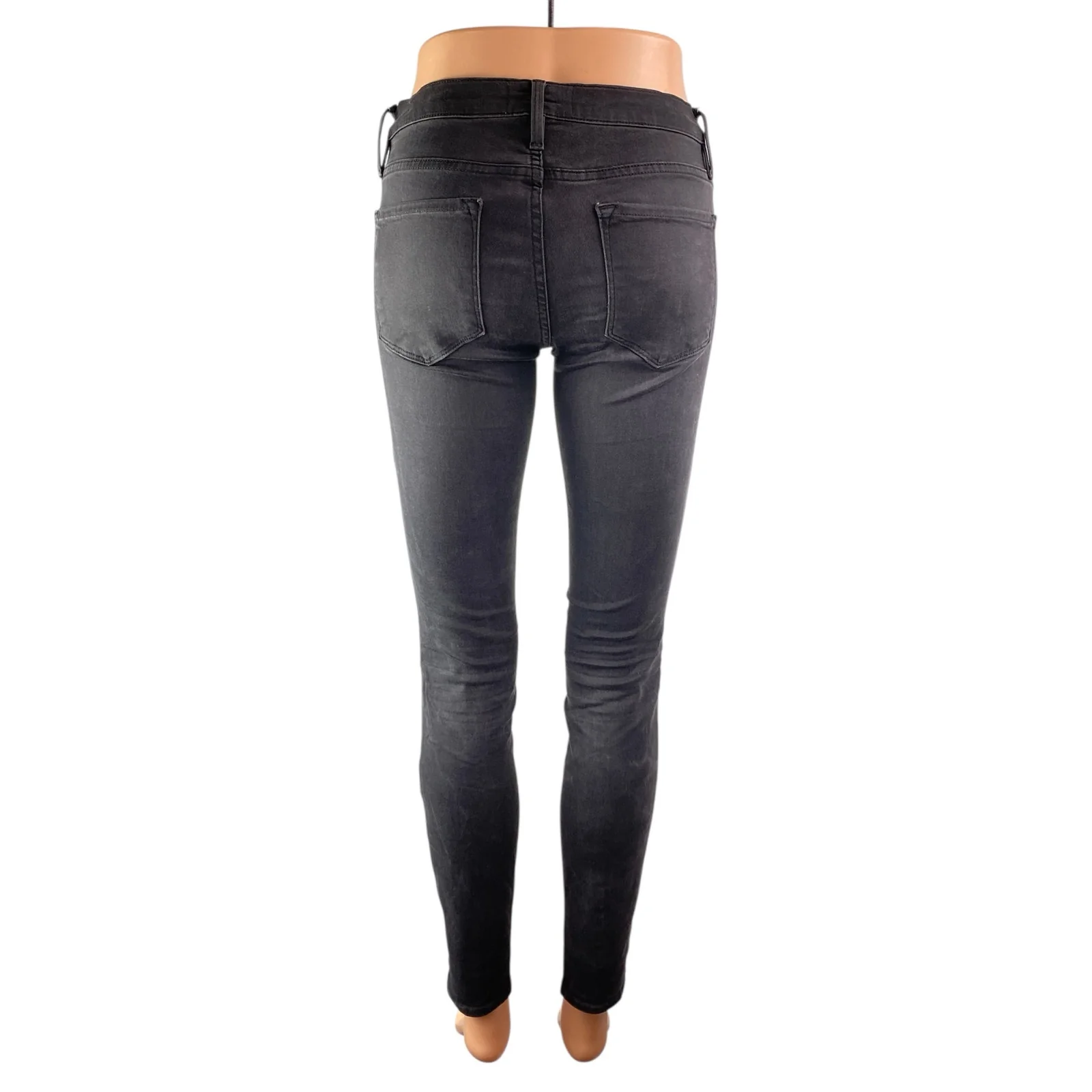Frame Women Black Washed Knightrider Mid Rise Slim Fit Skinny Denim Jeans Sz 25 - Image 2