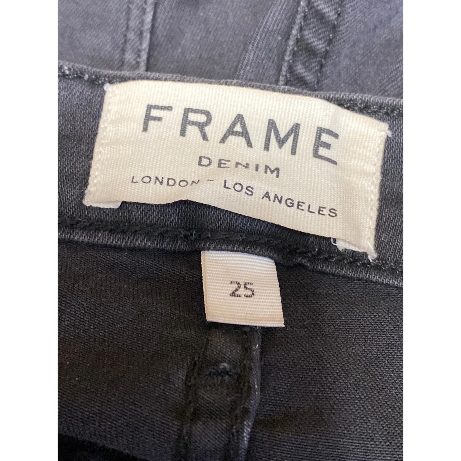 Frame Women Black Washed Knightrider Mid Rise Slim Fit Skinny Denim Jeans Sz 25 - Image 3