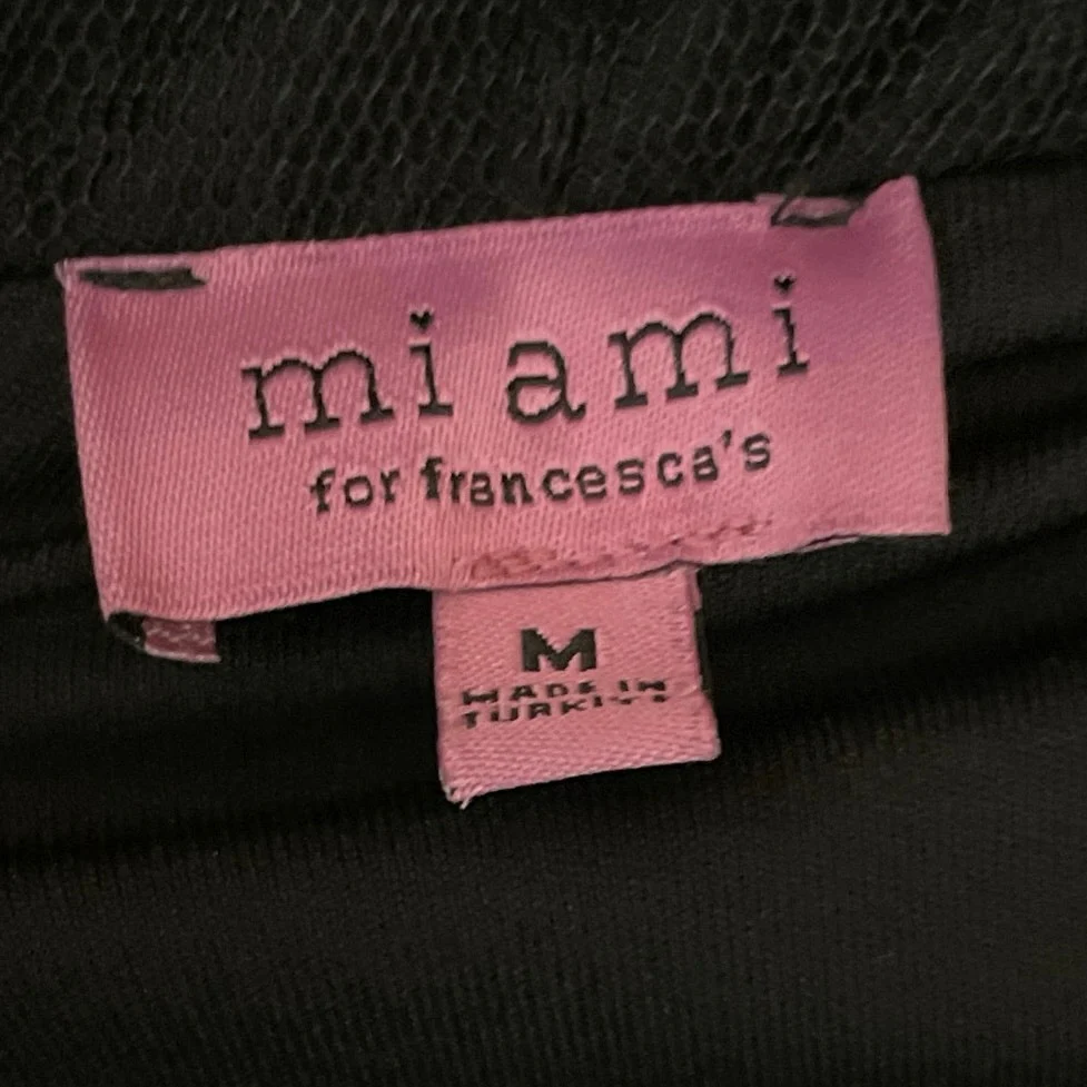 Francesca's Mi Ami Womens Black Lace Overlay Elastic Waist Mini A-line Skirt Sz M - Image 4