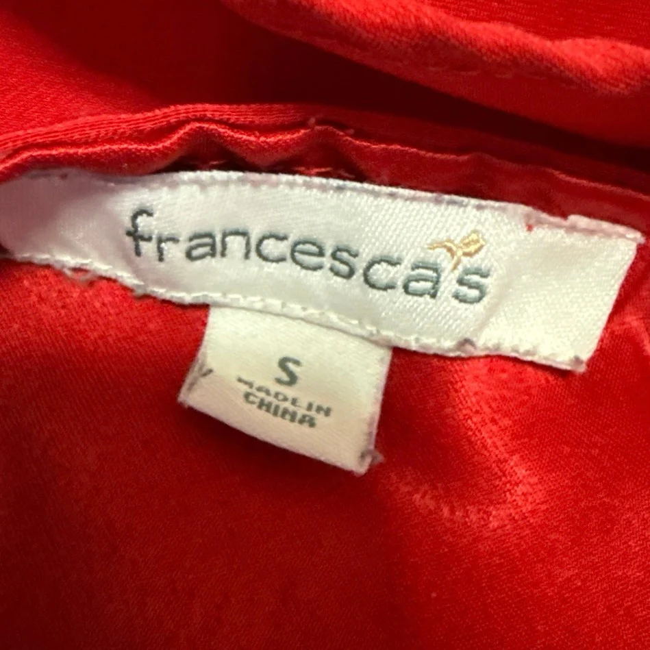 Francesca's Red Sleeveless Flutter Cold Shoulder Cami Camisole Mini Tank Dress S - Image 4