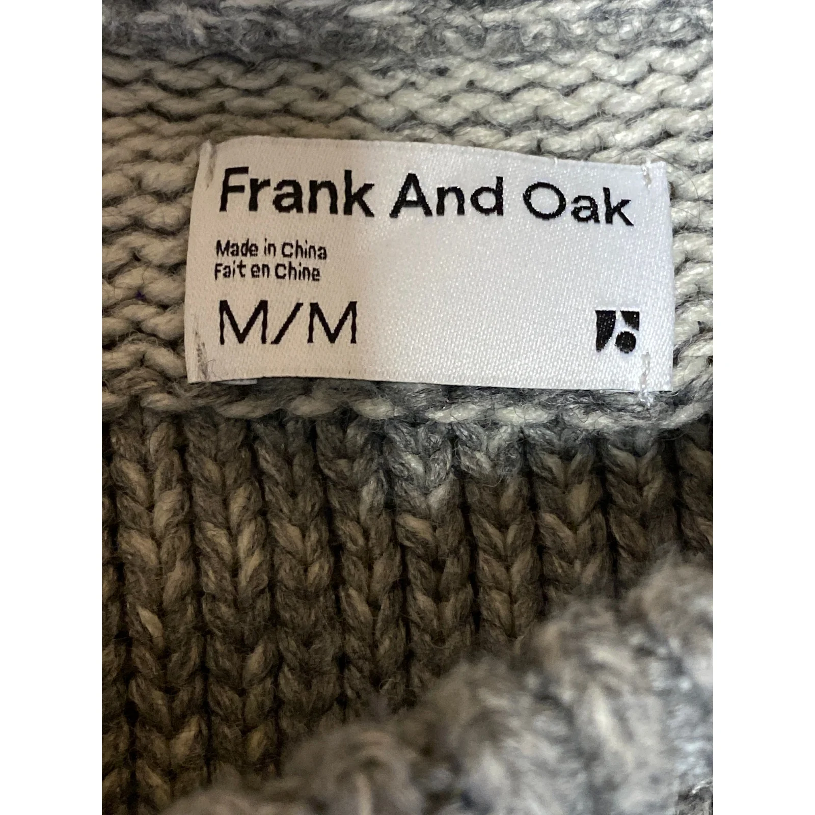 Frank and Oak Women's Gray Wool Checkered Gingham Long Sleeve Sweater Top Sz M - Image 5