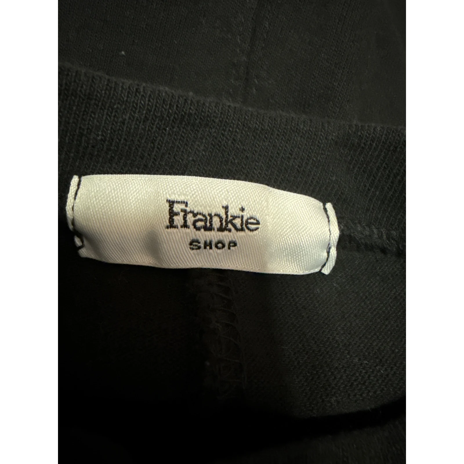 Frankie Shop Black Long Sleeve Crew Neck Tie T Shirt Tee Sweatshirt Crop Top S - Image 3