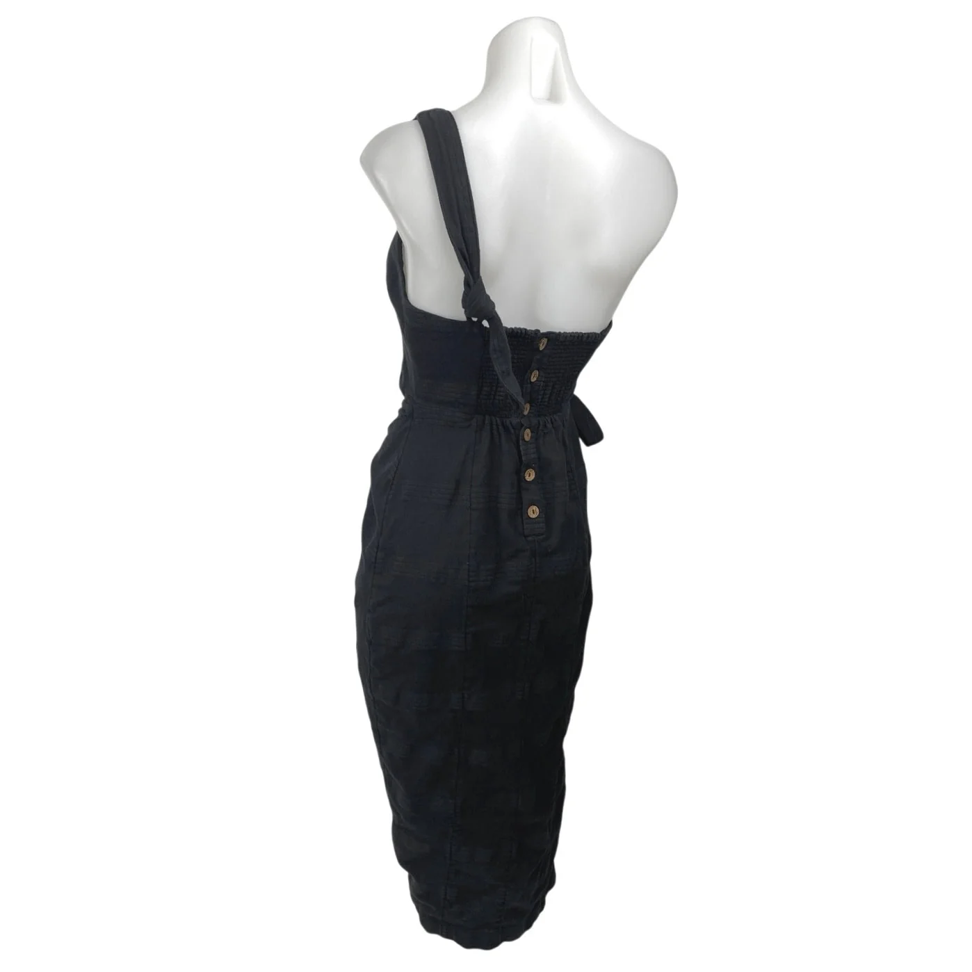Free People At Leisure Black One Shoulder Sleeveless Wrap Midi Dress Size XS - Image 5