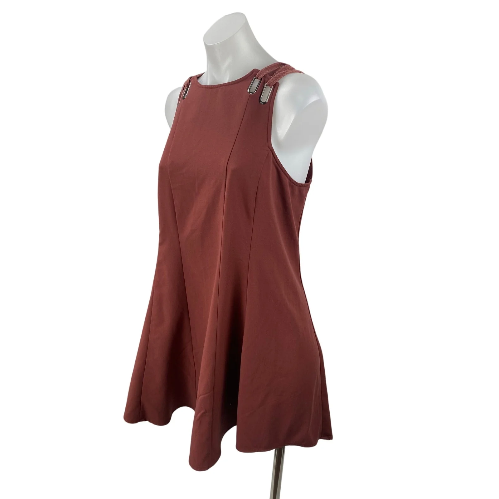 Free People Baby Love Trapeze Cut Out Open Back Sleeveless Mini Shift Dress Sz S - Image 2
